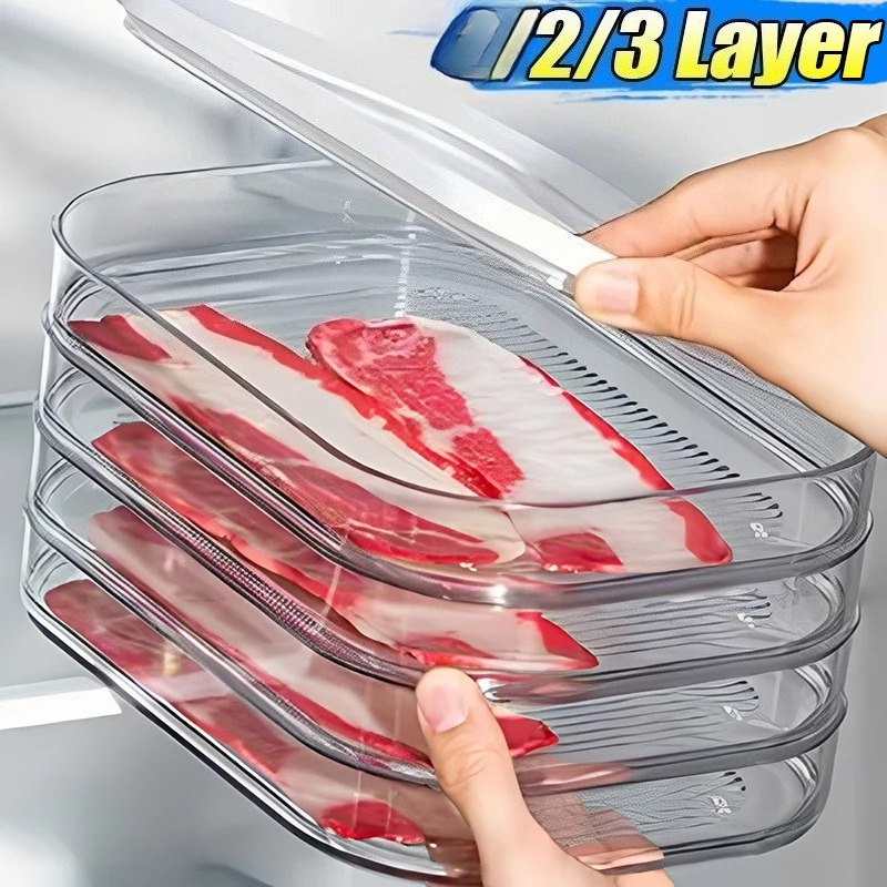Meal Prep Containers Xl - Meat Container for Fridge Bacon Lunch