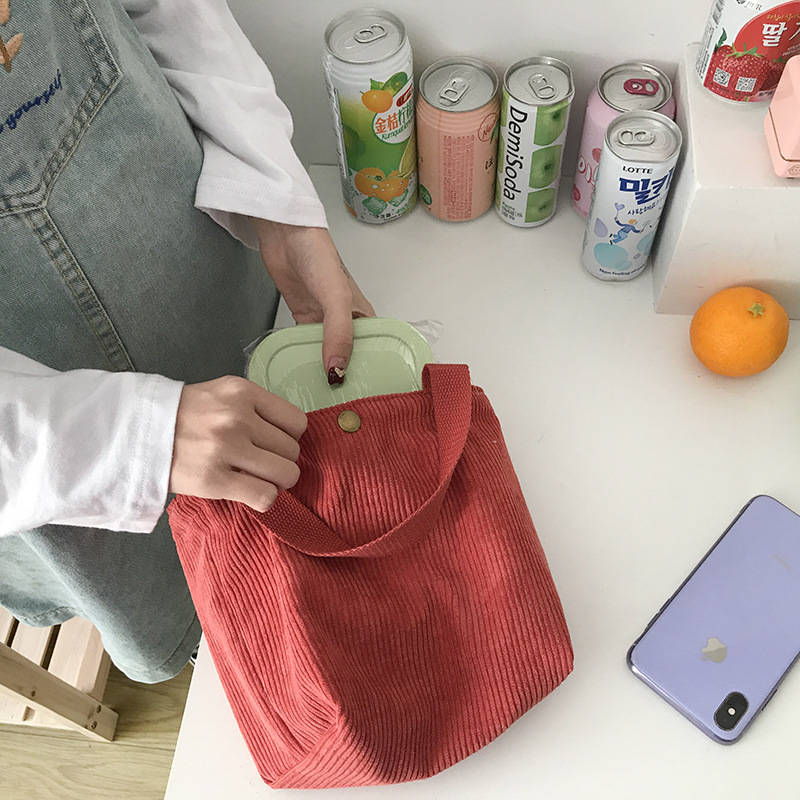 Small Corduroy Lunch Bag For W - đánh giá và giá Meal Prep Bag