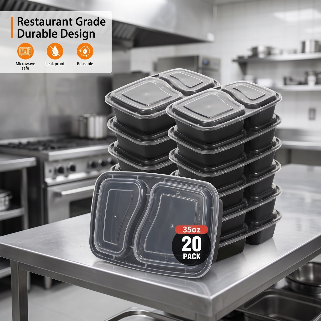 35oz 20 Pack 2 Compartment Lea - đánh giá và giá Meal Prep Day