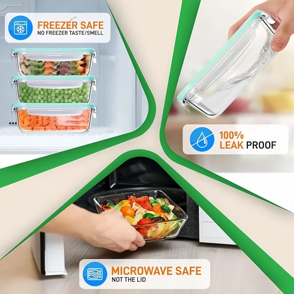 BPA-Free Glass Lunch Box Recta - đánh giá và giá Meal Prep Rezepte
